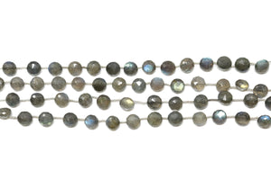 Natural Labradorite Faceted Onion Drops, 7-8 mm, Rich Blue Flash, (LAB-ON-7-8)(367)