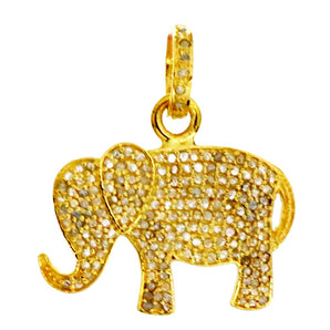 Pave Diamond Elephant  Pendant, (DPM-1178)