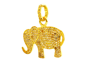 Pave Diamond Elephant  Pendant, (DPM-1178)