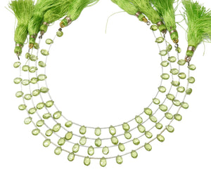 Natural Peridot Faceted Pear Drops, 4x6 mm, Rich Olive Green color, Peridot Gemstone Beads, (PER-PR-4x6)(369