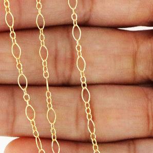 14K Gold Filled Long and Short Cable Chain, 4.7x3 mm, (GF-083)