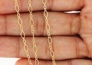 14K Gold Filled Long and Short Cable Chain, 4.7x3 mm, (GF-083)