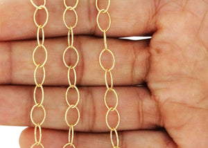 14K Gold Filled Twisted Wire Oval Cable Chain, 7.5x5.5 mm, (GF-087)