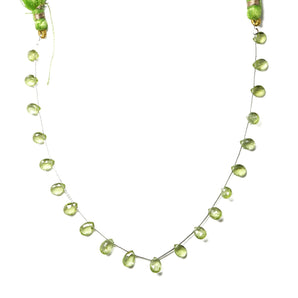 Natural Peridot Faceted Pear Drops, 4x6 mm, Rich Olive Green color, Peridot Gemstone Beads, (PER-PR-4x6)(369