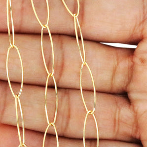 14K Gold Filled Large Elongated Oval Cable Chain, 17x5.5 mm, (GF-096)