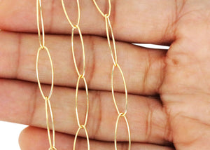 14K Gold Filled Large Elongated Oval Cable Chain, 17x5.5 mm, (GF-096)