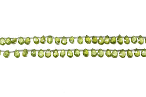 Natural Peridot Faceted Pear Drops, 5x7-6x8 mm, Rich Olive Green color, Peridot Gemstone Beads, (PER-PR-5x7-6x8)(370)