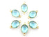 Gold Plated Blue Topaz Faceted Oval Shape Bezel Connector, 10X13 mm, (BZCT-1084)
