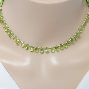 Natural Peridot Faceted Pear Drops, 5x7-6x8 mm, Rich Olive Green color, Peridot Gemstone Beads, (PER-PR-5x7-6x8)(370)