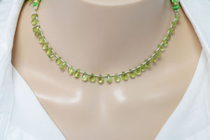 Natural Peridot Faceted Pear Drops, 5x7-6x8 mm, Rich Olive Green color, Peridot Gemstone Beads, (PER-PR-5x7-6x8)(370)