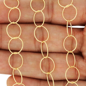 14K Gold Filled Twisted Wire Round Cable Chain, 9.5 mm, (GF-105)
