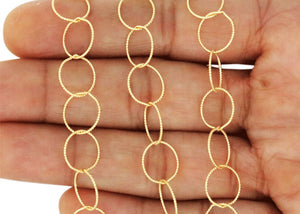 14K Gold Filled Twisted Wire Round Cable Chain, 9.5 mm, (GF-105)