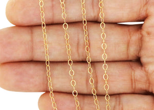 14K Gold Filled Etched Textured Oval Cable Chain, 2.5x2 mm, (GF-114)