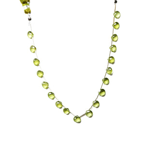 Natural Peridot Faceted Heart Drops, 5x7-6x8 mm, Rich Olive Green color, Peridot Gemstone Beads, (PER-HRT-5-6)(371)