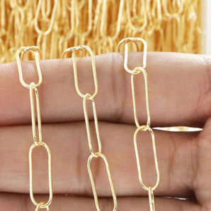 14K Gold Filled Large Paperclip Chain, 15x5 mm links, (GF-160)