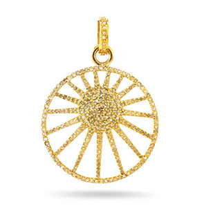 Pave Diamond Sun Pendant, (DPL-2480)