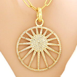 Pave Diamond Sun Pendant, (DPL-2480)