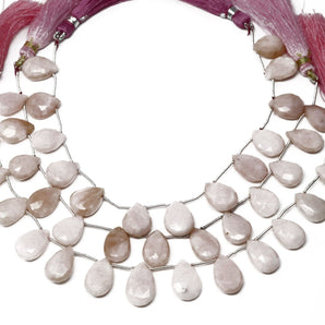 Natural Australian Faceted Pink Opal Pear Drops, 10x13-11x15 mm, Rich Color, Opal Gemstone Beads, (POP-PR-10x13-11x15)(380)
