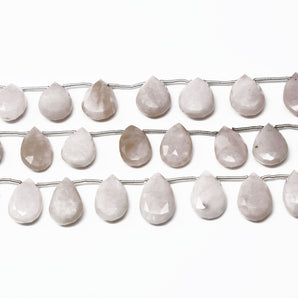 Natural Australian Faceted Pink Opal Pear Drops, 10x13-11x15 mm, Rich Color, Opal Gemstone Beads, (POP-PR-10x13-11x15)(380)