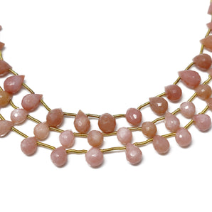 Natural Australian Faceted Pink Opal Tear Drops, 5x7-6x8 mm, Rich Color, Opal Gemstone Beads, (POP-TR-5x7-6x8)(383)