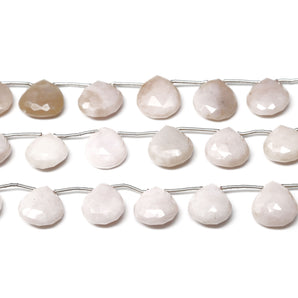 Natural Australian Faceted Pink Opal Heart Drops, 10-12 mm, Rich Color, Opal Gemstone Beads, (POP-HRT-10-12)(384)
