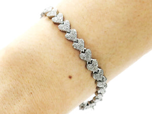 Pave Diamond Heart Bracelet, (DBG-66)