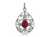 Pave Diamond Art Deco Inspired Teardrop Pendant with Ruby, (DPL-2437)