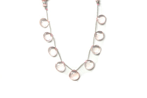 Rose Quartz Faceted Heart Drops, 13-15 mm, Rich Color, Quartz Gemstone Beads, (RQ-HRT-13-15)(388)