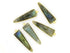 Gold Plated Faceted Labradorite Triangle Bezel , 12x38 mm, (BZC-1023)