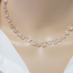 Rose Quartz Faceted Onion Drops, 6-8 mm, Rich Color, Quartz Gemstone Beads, (RQ-ON-6-8)(390)