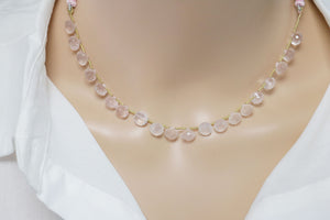 Rose Quartz Faceted Onion Drops, 6-8 mm, Rich Color, Quartz Gemstone Beads, (RQ-ON-6-8)(390)