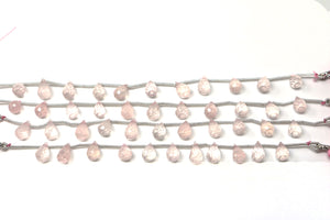 Rose Quartz Faceted Tear Drops, 5x9-6x10 mm, Rich Color, Quartz Gemstone Beads, (RQ-TR-5x9-6x10)(393)