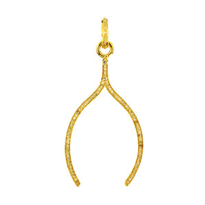 Pave Diamond Large Wish Bone Pendant, (DPL-2435)