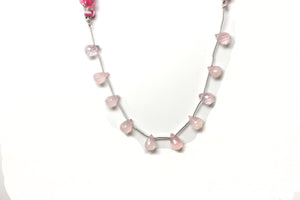 Rose Quartz Faceted Tear Drops, 7x10-8x12 mm, Rich Color, Quartz Gemstone Beads, (RQ-TR-7x10-8x12)(394)