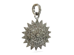Pave Diamond Evil Eye Sun Medallion Pendant, (DPS-149)