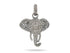 Pave Diamond Elephant Head Pendant, 2 Finishes, (DPS-182)