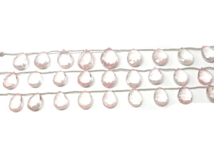 Rose Quartz Faceted Pear Drops, 12x17-15x20 mm, Rich Color, Quartz Gemstone Beads, (RQ-PR-12x17-15x20)(400)