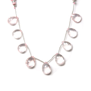 Rose Quartz Faceted Pear Drops, 12x17-15x20 mm, Rich Color, Quartz Gemstone Beads, (RQ-PR-12x17-15x20)(400)