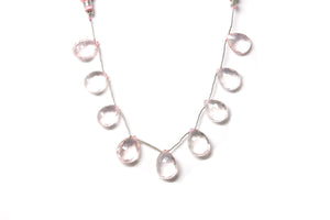 Rose Quartz Faceted Pear Drops, 12x17-15x20 mm, Rich Color, Quartz Gemstone Beads, (RQ-PR-12x17-15x20)(400)