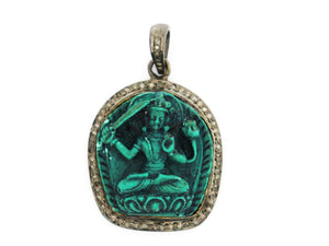 Pave Diamond Turquoise Goddess Pendant, (DTR-2026) - Beadspoint