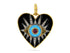 Pave Diamond Enamel Evil Eye Heart Pendant, (DEM-4110)