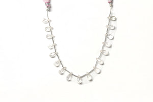 Rose Quartz Faceted Tear Drops, 5x7-5x12 mm, Rich Color, Quartz Gemstone Beads, (RQ-TR-5x7-5x12)(395)