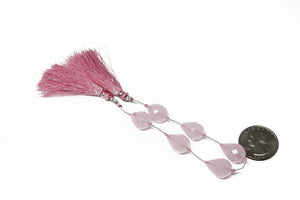 Rose Quartz Faceted Long Drilled Tear Drops, 10x16 mm, Rich Color, Quartz Gemstone Beads, (RQ-TRLD-10x16)(396)