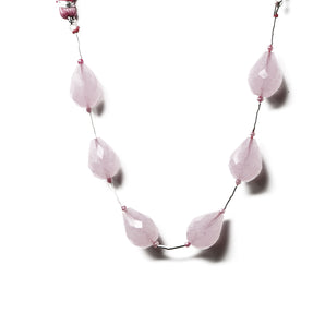 Rose Quartz Faceted Long Drilled Tear Drops, 10x16 mm, Rich Color, Quartz Gemstone Beads, (RQ-TRLD-10x16)(396)