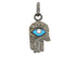 Pave Diamond Hamsa with Enamel Evil Eye Pendant (DPM-1204)