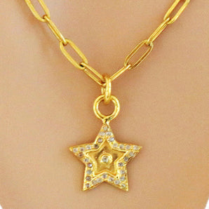 Pave Diamond Star Charm, (DCH-166)