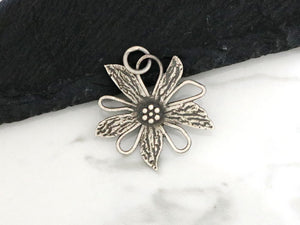 Sterling Silver Artisan Flower Pendant, (AF-475)
