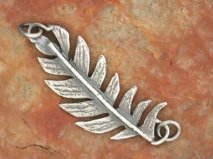 Sterling Silver Artisan Feather Connector, (AF-478)