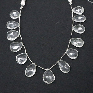 Natural Rock Crystal Faceted Pear Drops, 11x15-13x18 mm, Rich Color, Crystal Gemstone Beads, (RCY-PR-11x15-13x18)(408)