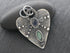 Sterling Silver Artisan Heart Charm w/ Labradorite Gemstone, (AF-364)